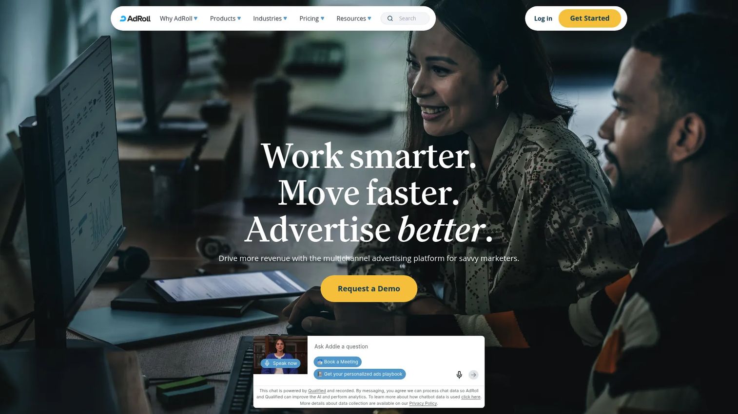 AdRoll digital advertising platform homepage