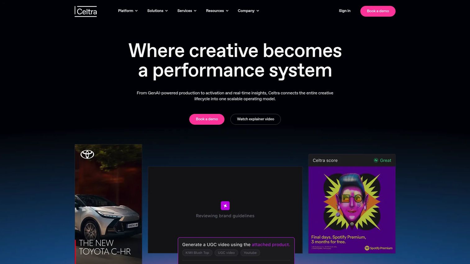 Celtra creative automation platform homepage