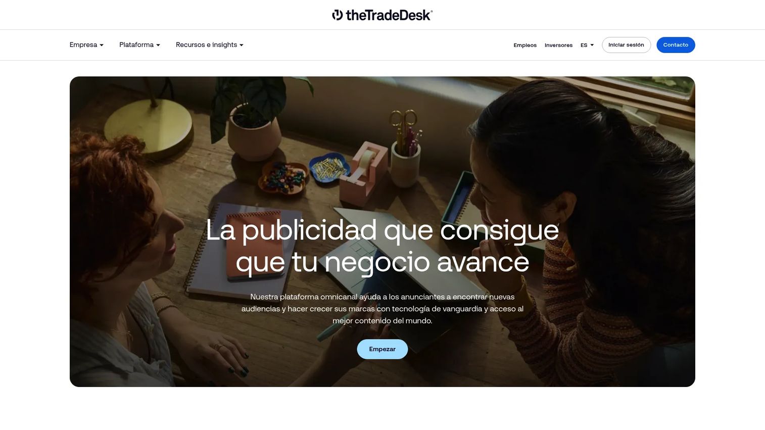 The Trade Desk demand-side platform homepage