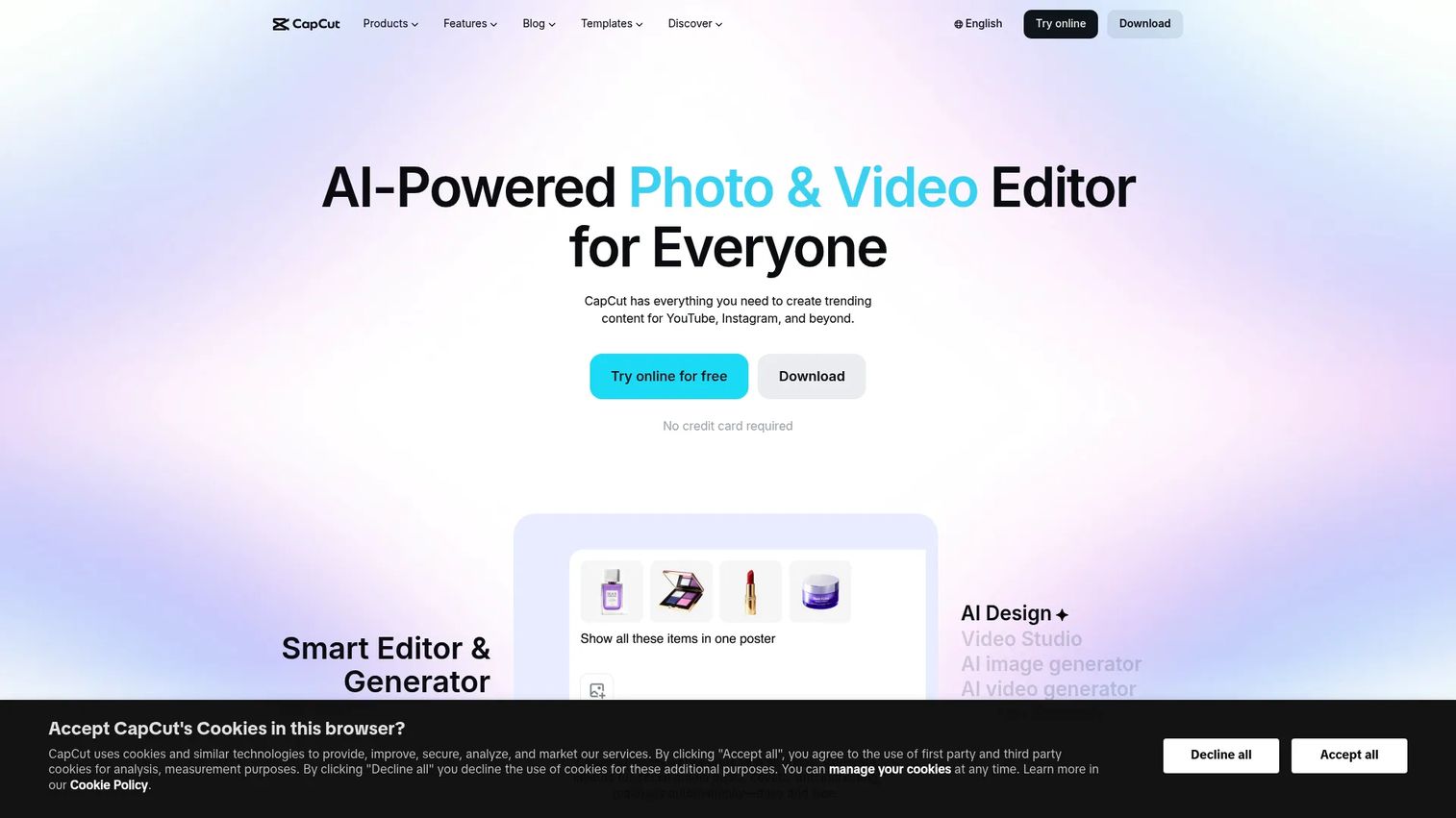 CapCut video advertising software