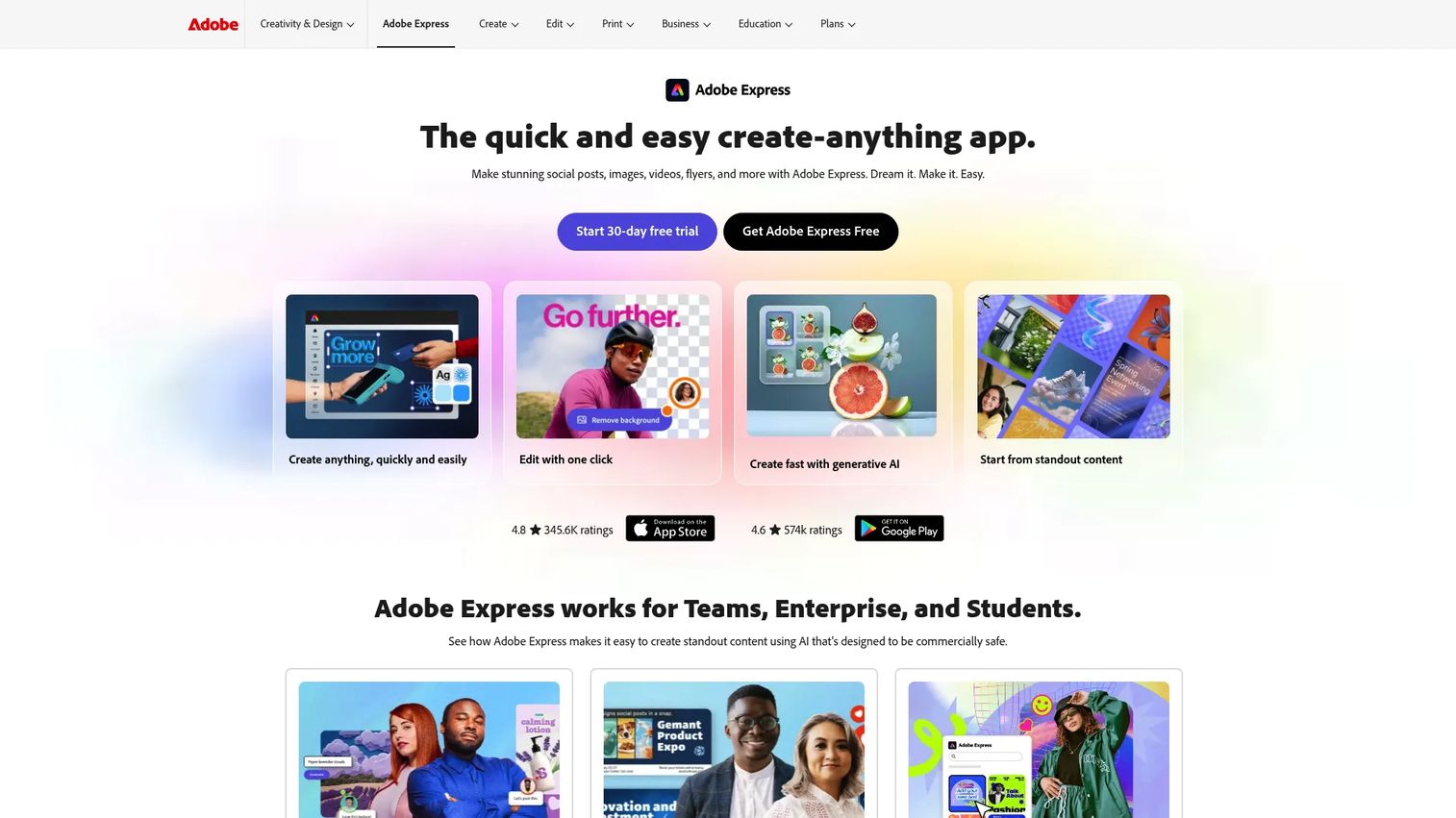 Adobe Express video advertising software