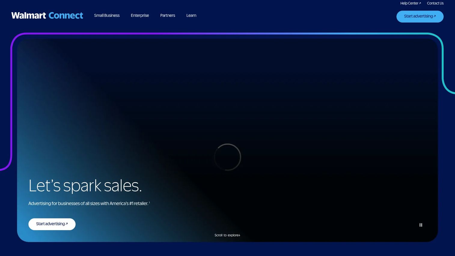 Walmart Connect retail media platform homepage
