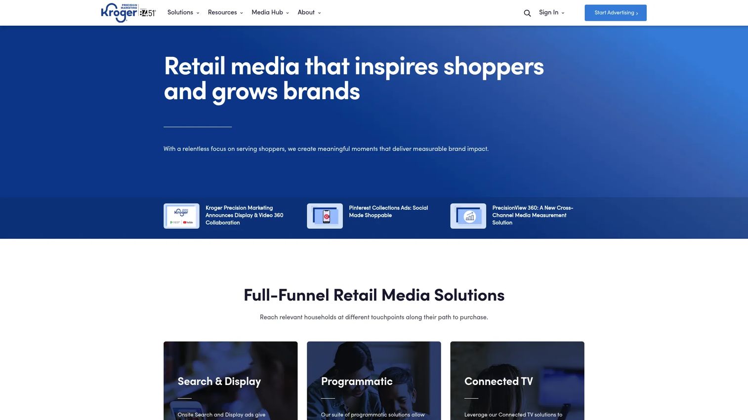Kroger Precision Marketing platform homepage