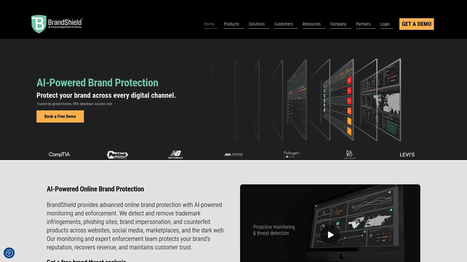 BrandShield brand protection platform homepage