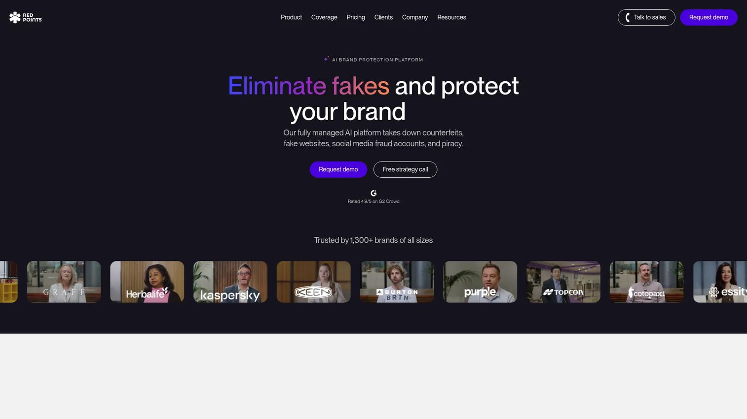 Red Points brand protection software homepage