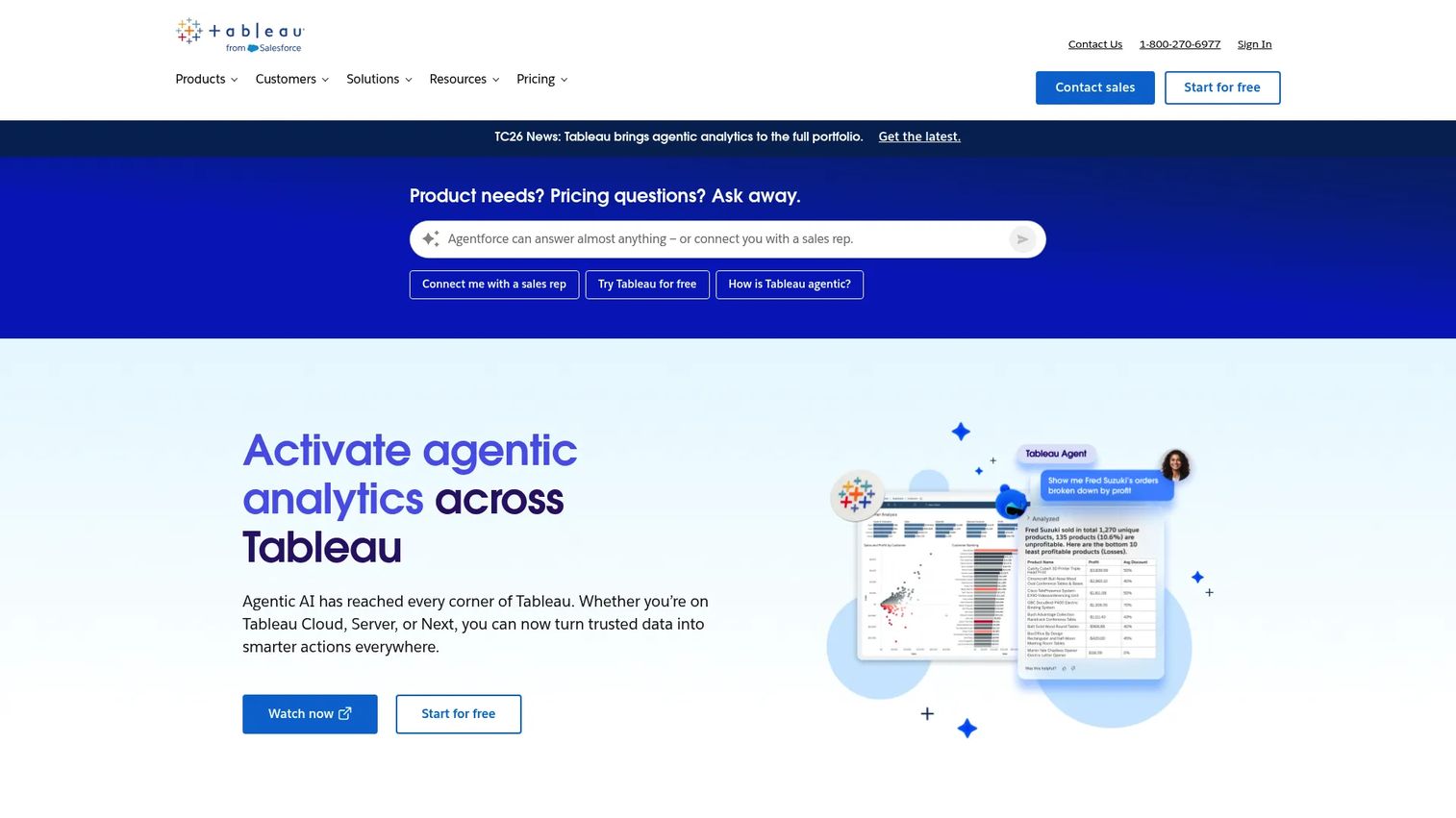 Tableau visual analytics platform homepage