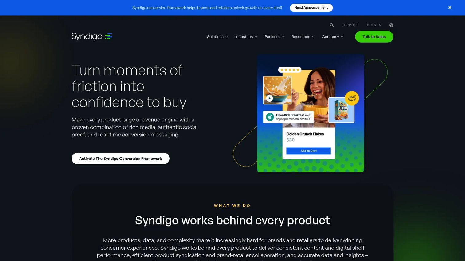 Syndigo product experience cloud homepage