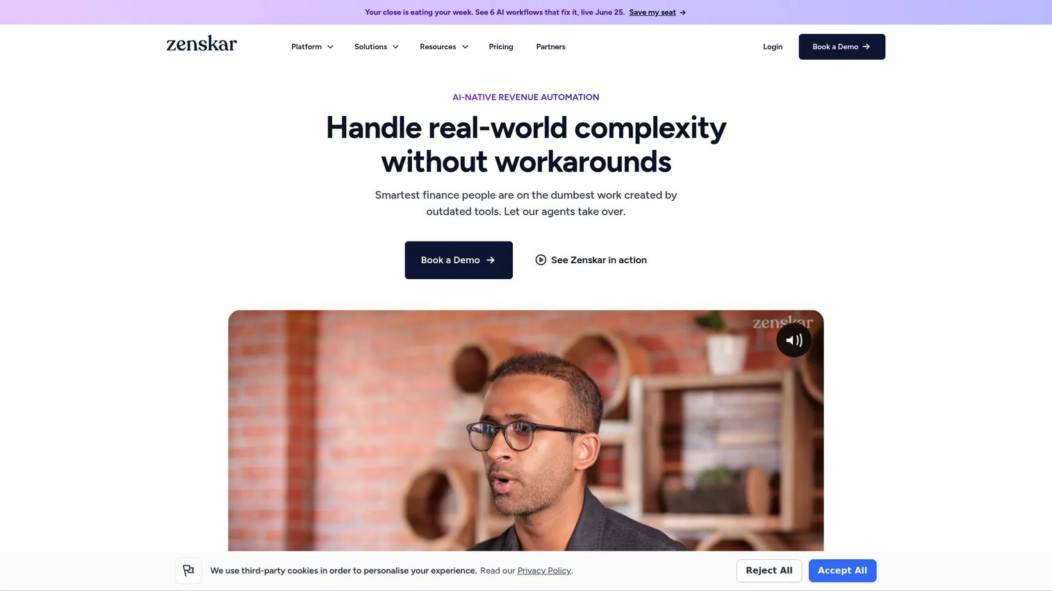Zenskar AI-native revenue automation homepage