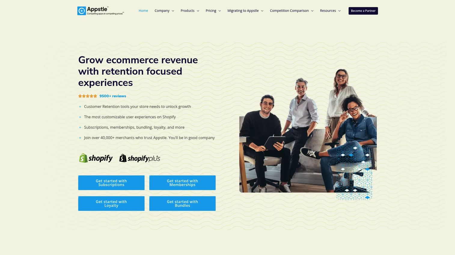 Appstle Subscriptions Shopify app homepage