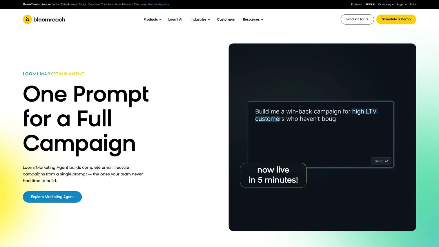 Bloomreach homepage screenshot