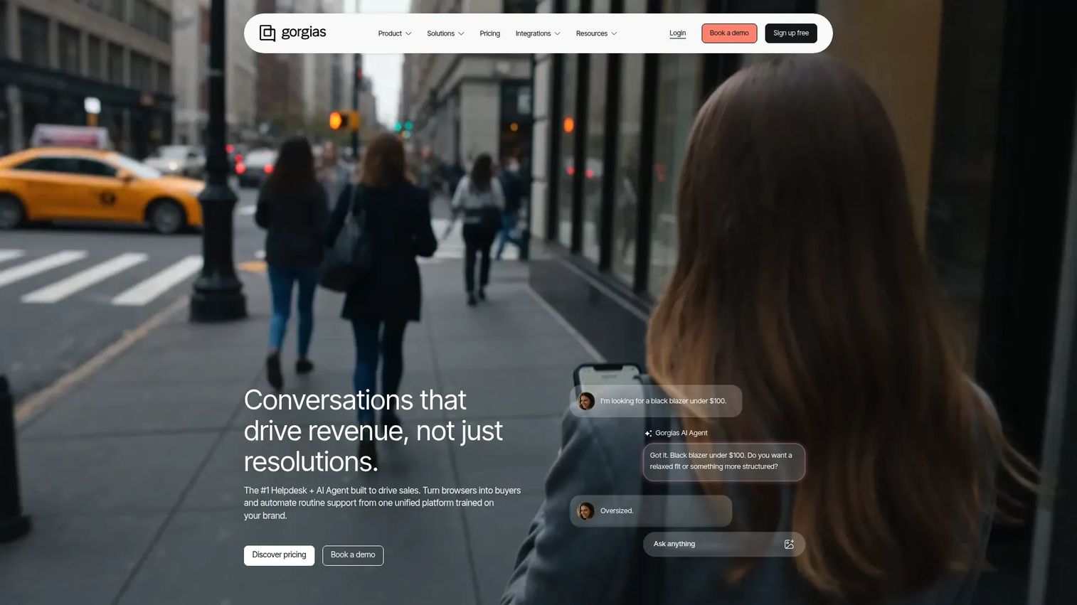 Gorgias homepage screenshot