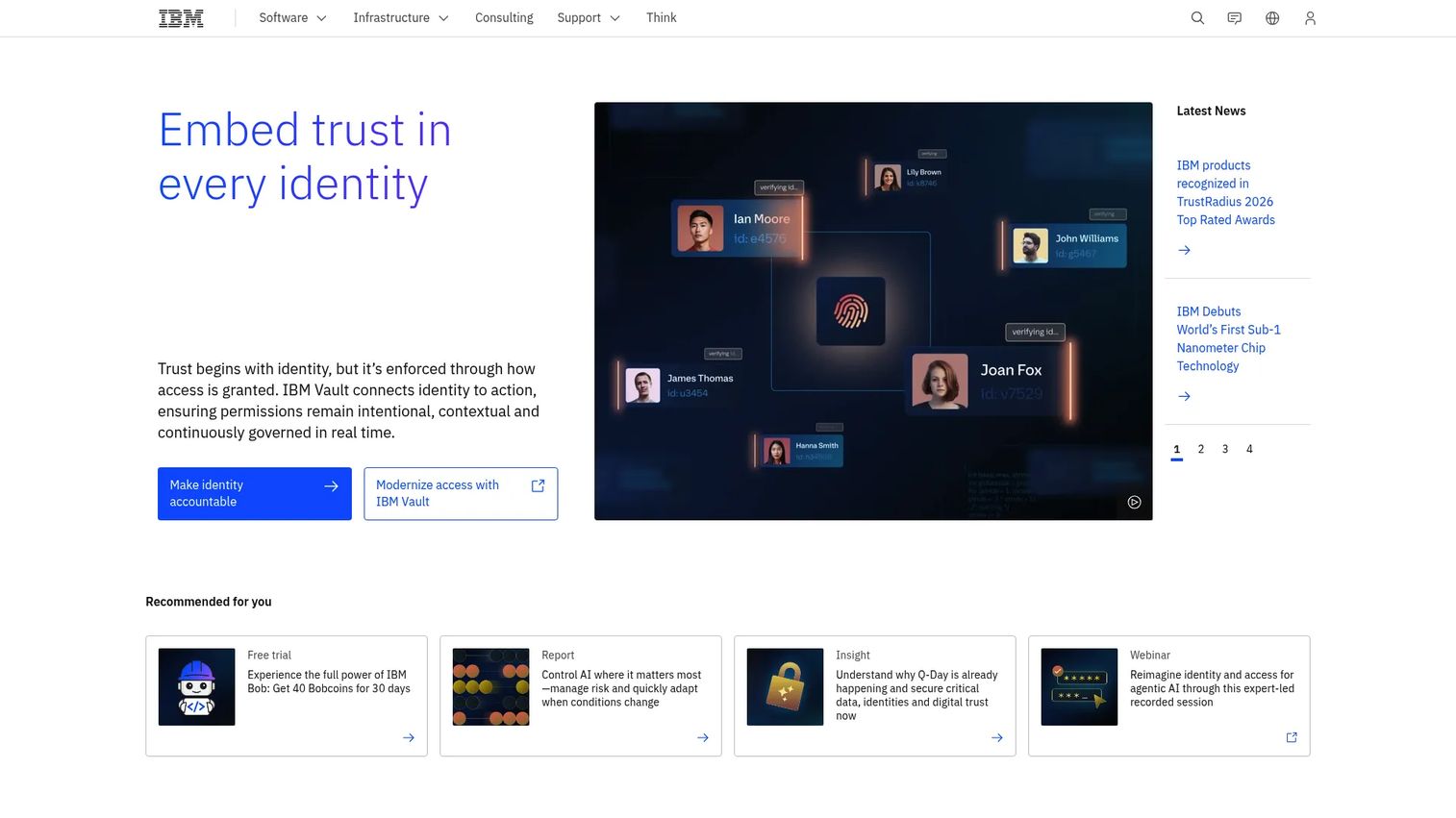 IBM homepage screenshot