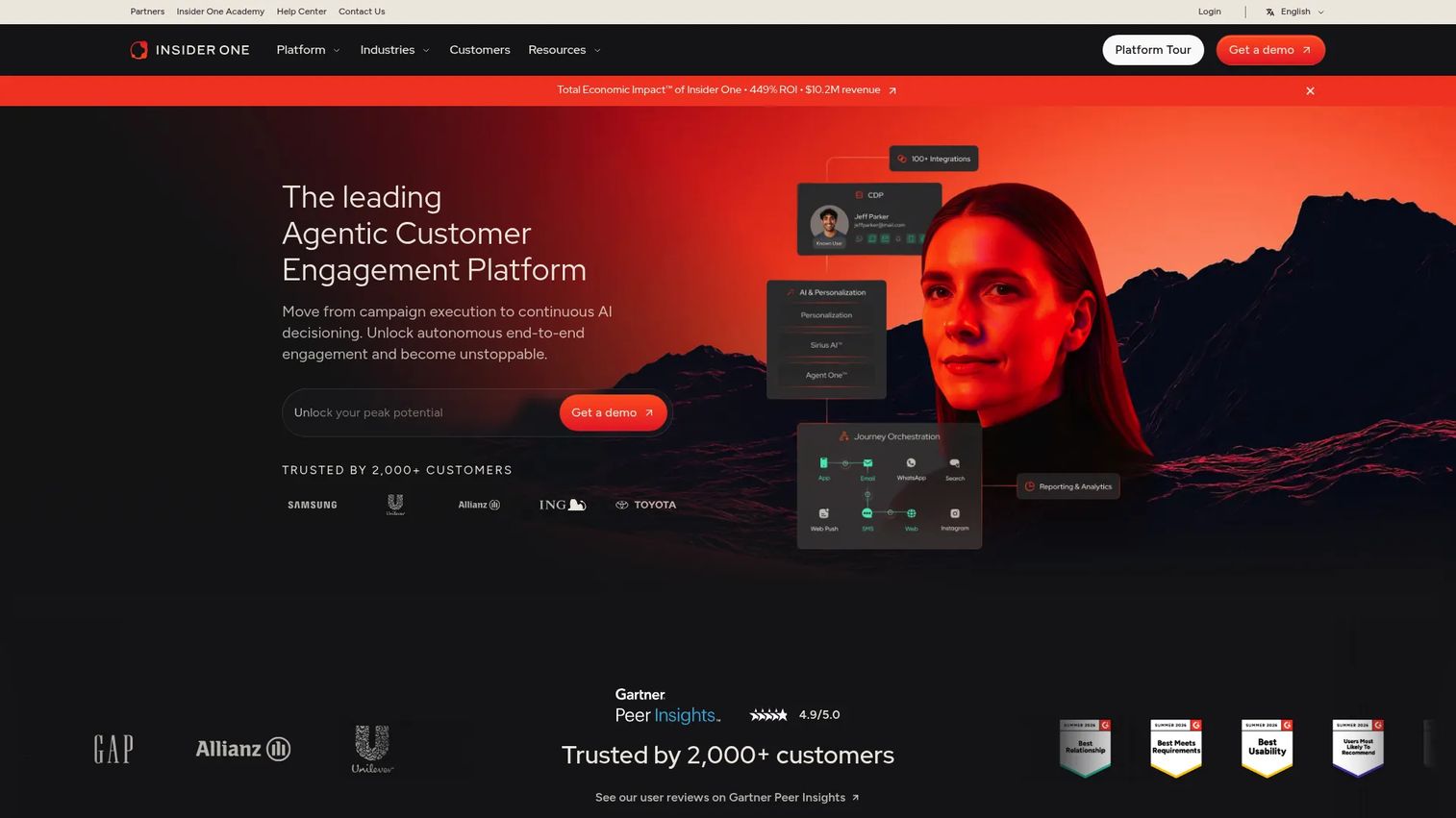 Insider One homepage screenshot