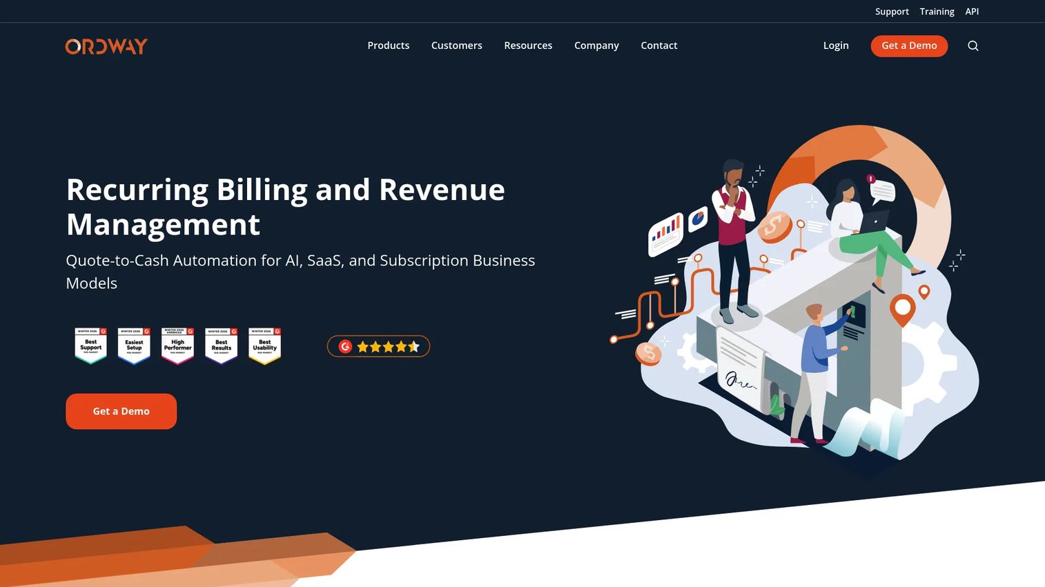 Ordway billing and revenue automation platform homepage
