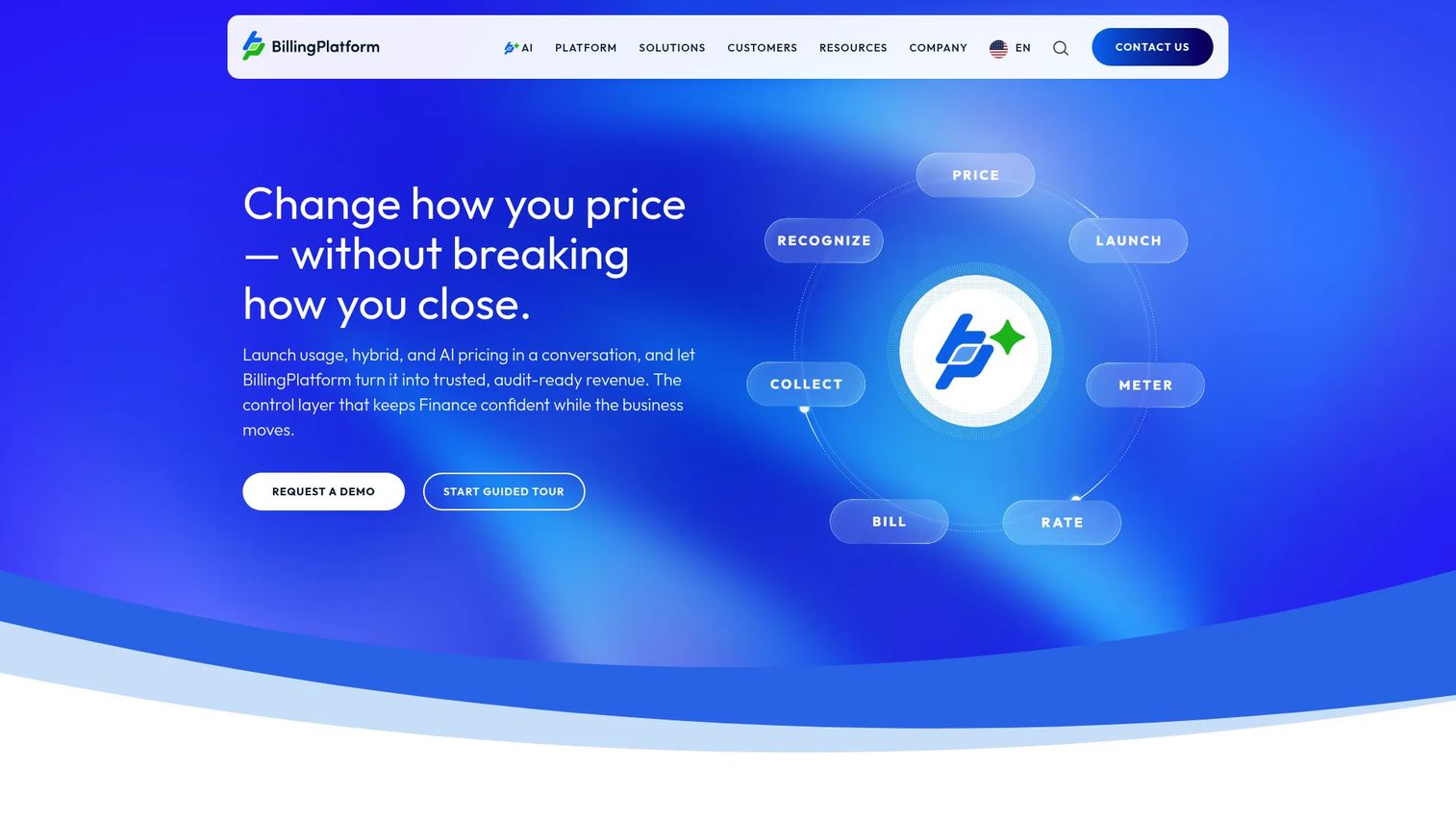 BillingPlatform usage-based billing and revenue lifecycle homepage