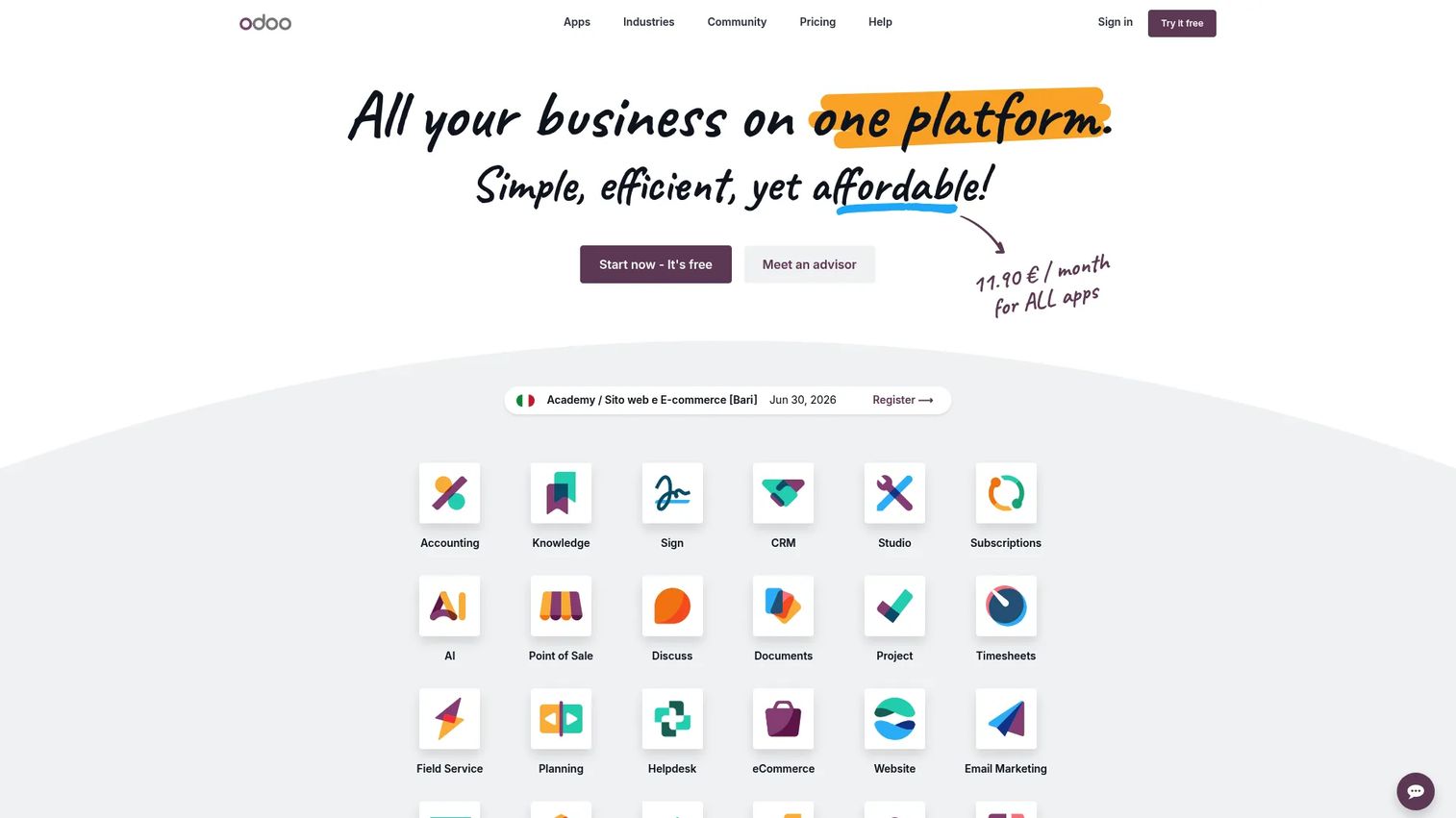 Odoo POS software interface