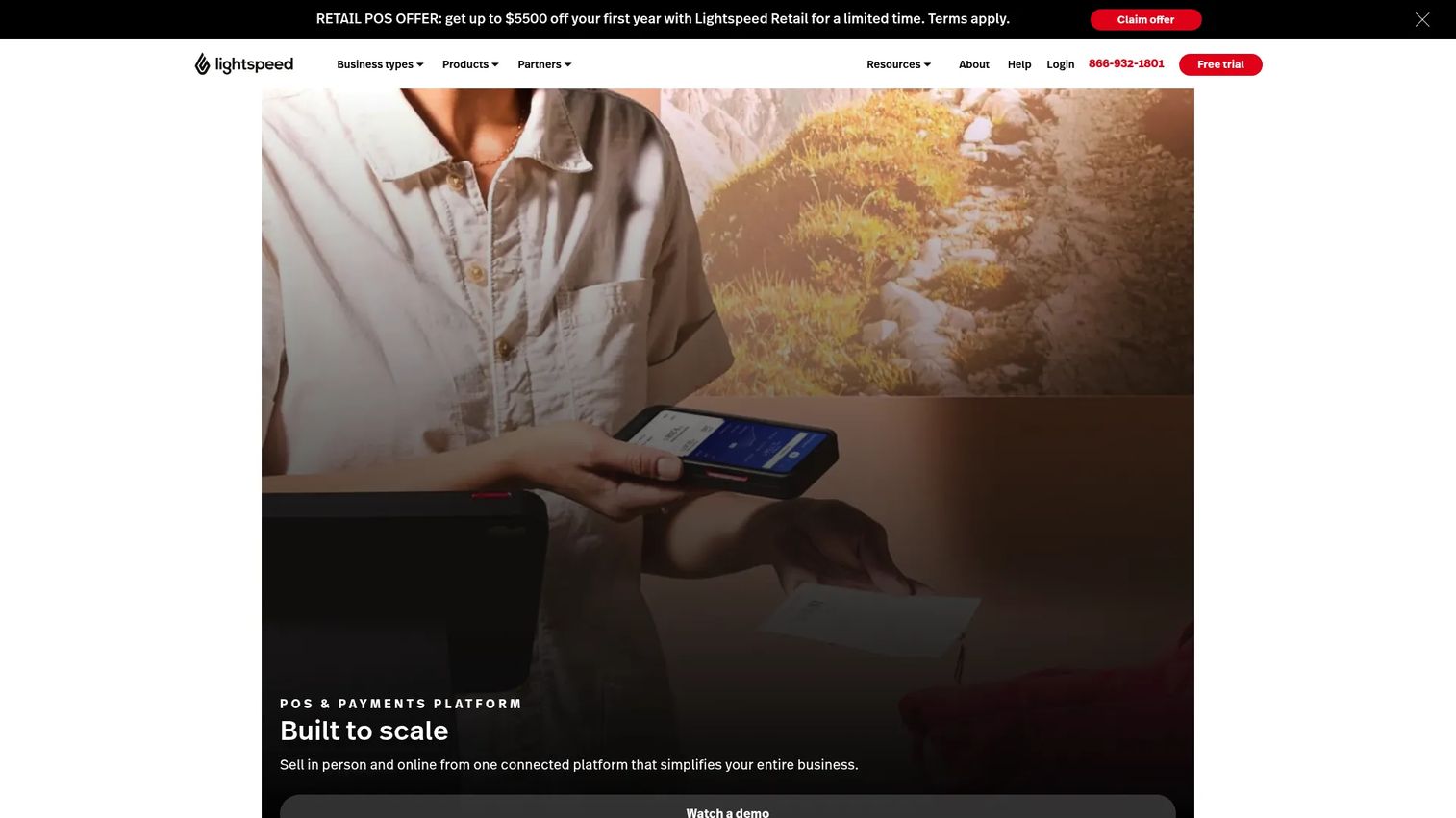 Lightspeed Retail homepage