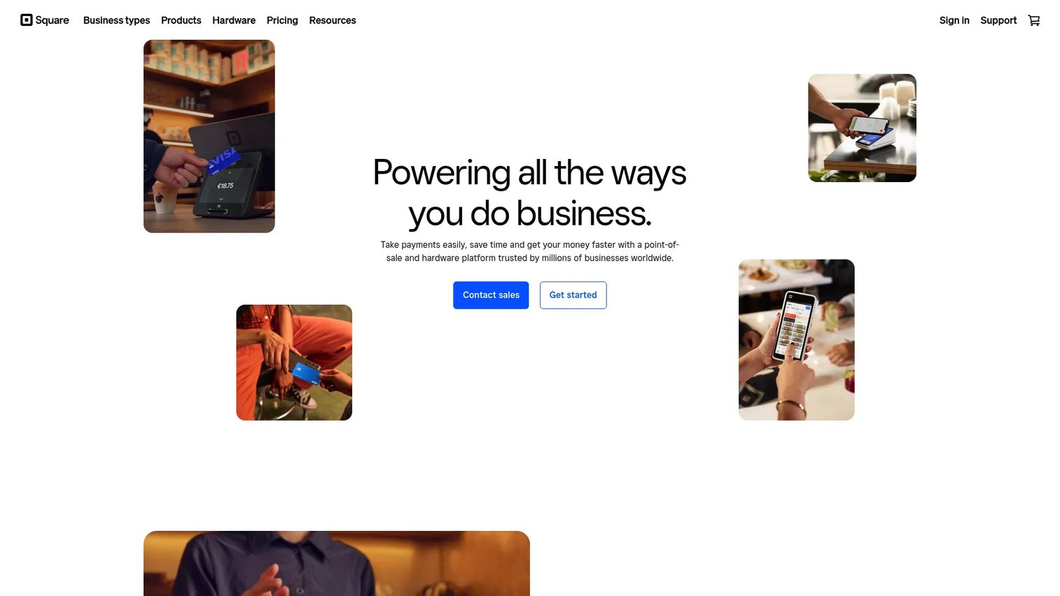 Square POS software interface
