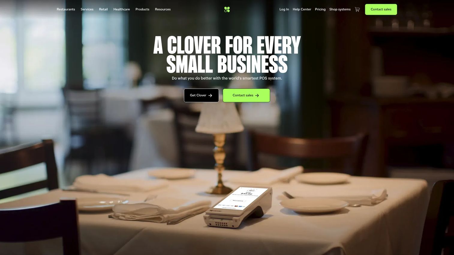 Clover POS software interface