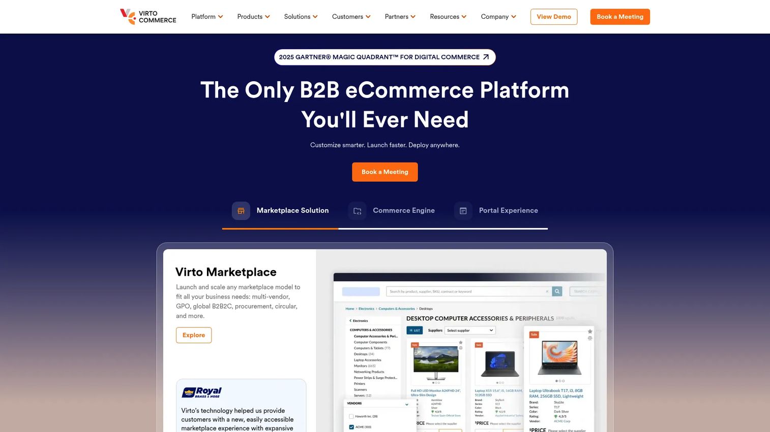 Virto Commerce platform homepage