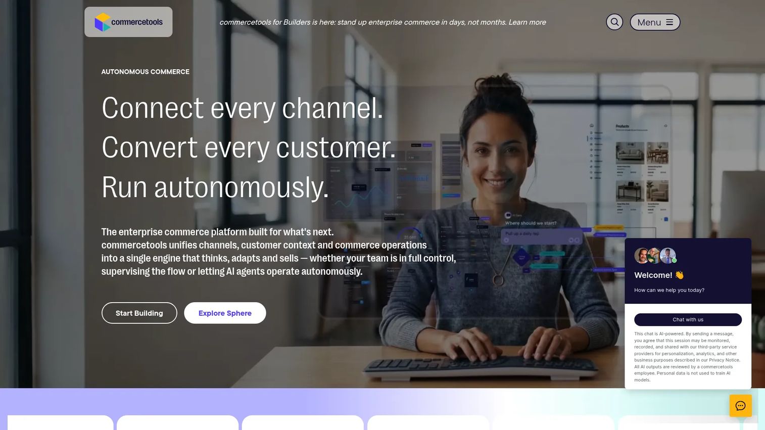 commercetools platform homepage