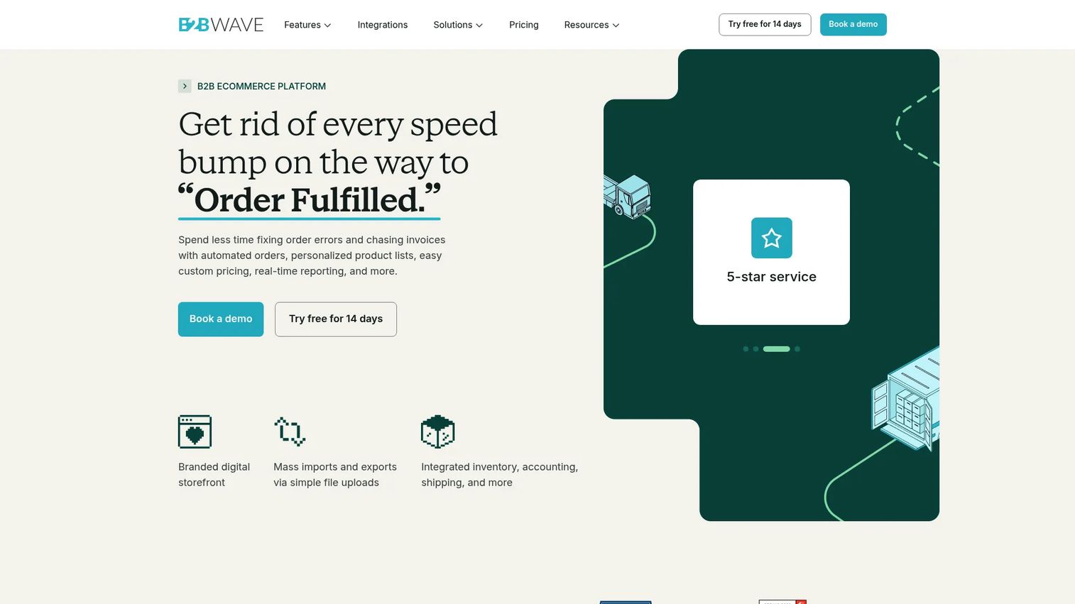 B2B Wave platform homepage