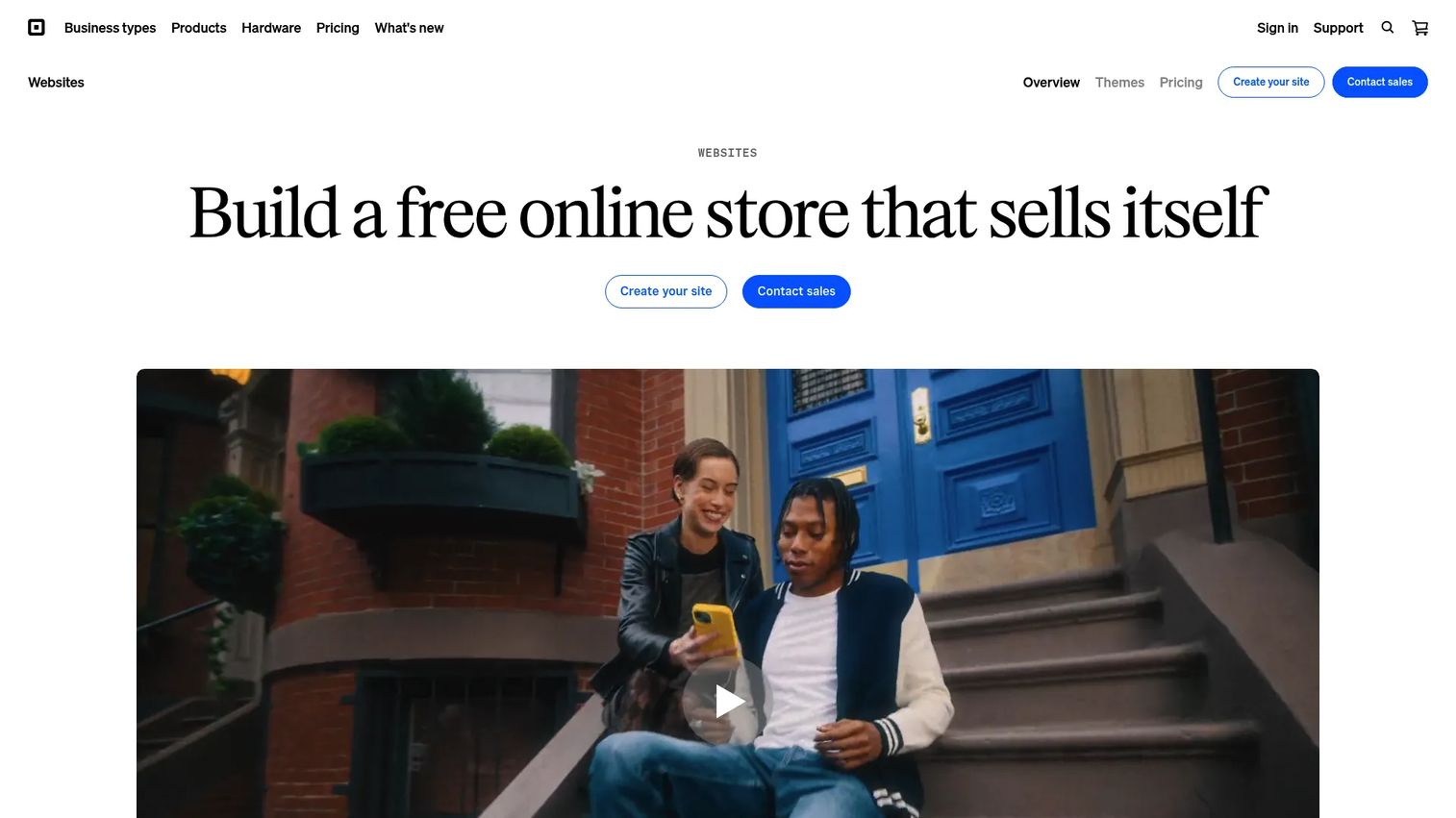 Square Online ecommerce platform homepage
