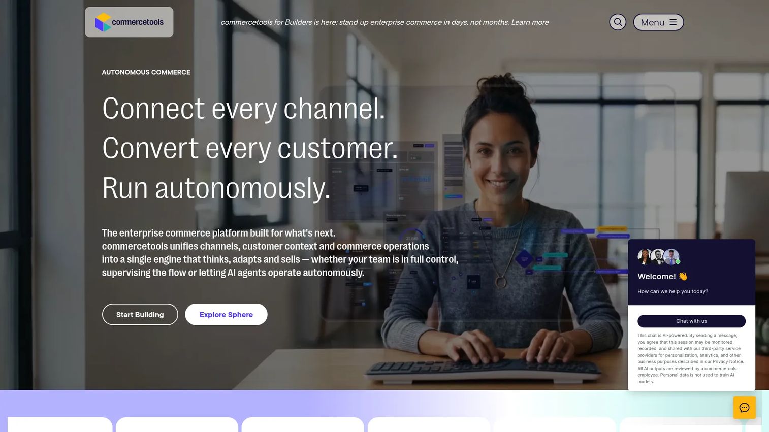 commercetools enterprise composable commerce platform homepage