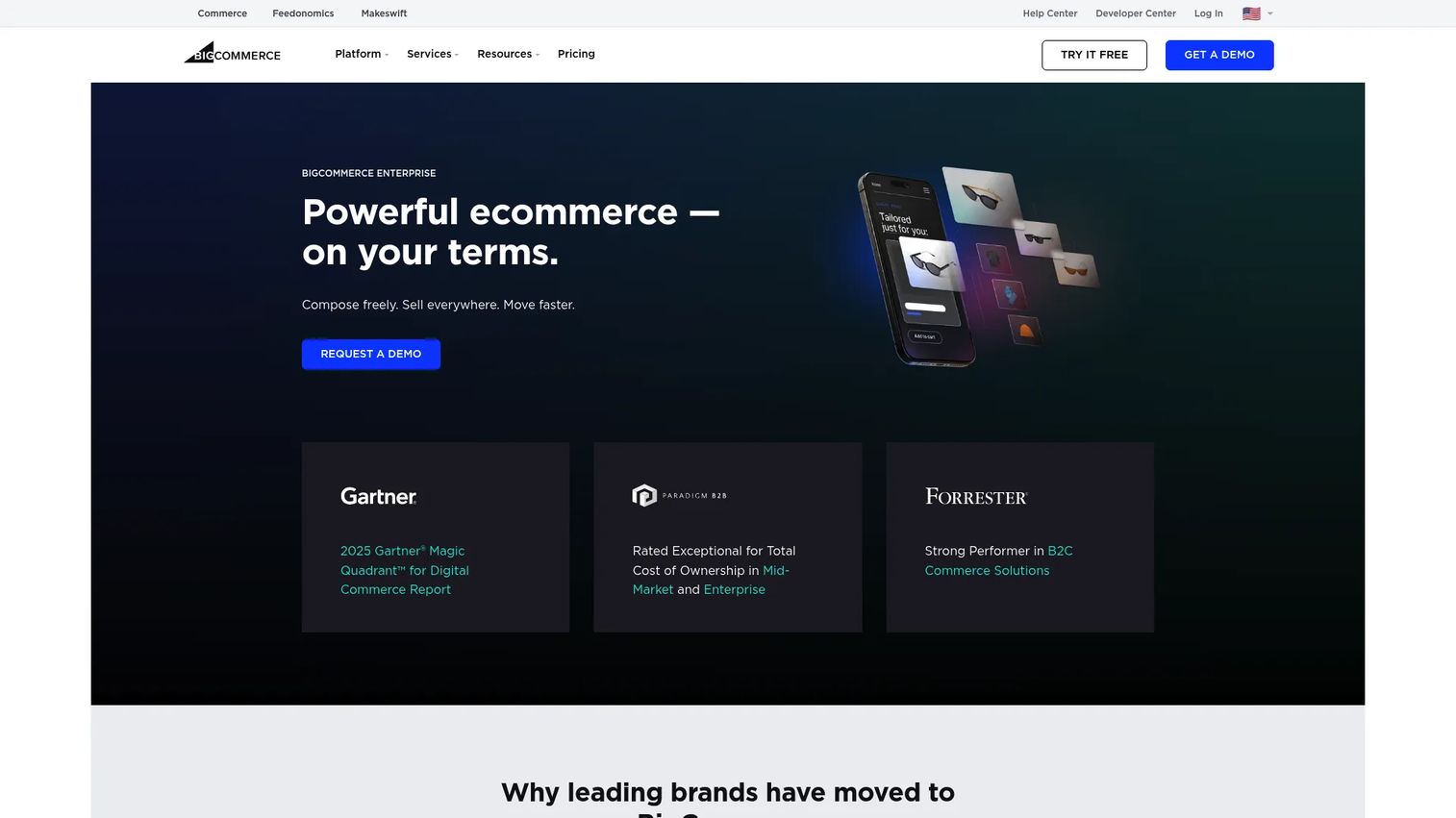 BigCommerce Enterprise homepage