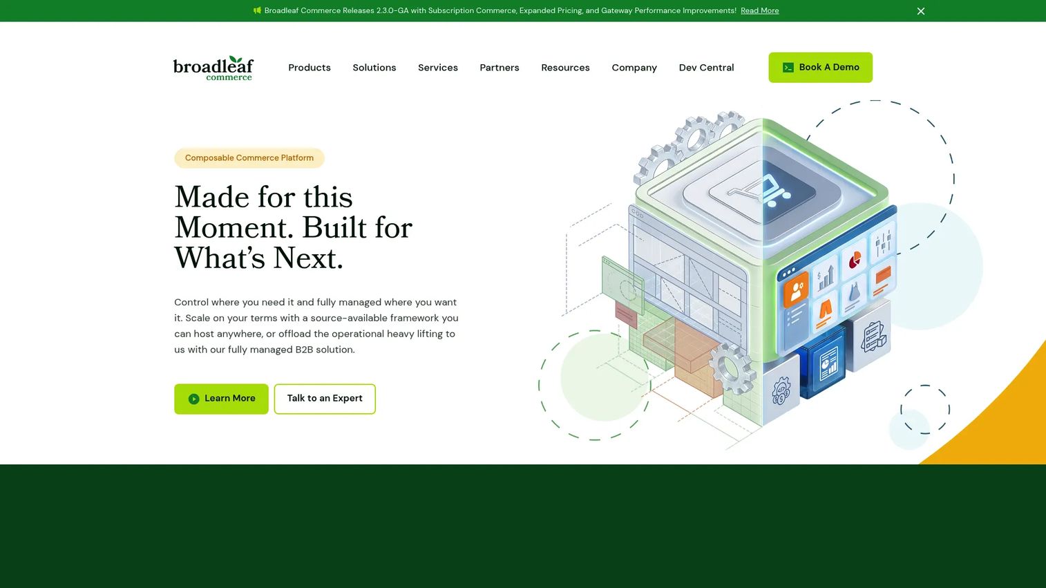 Broadleaf Commerce homepage