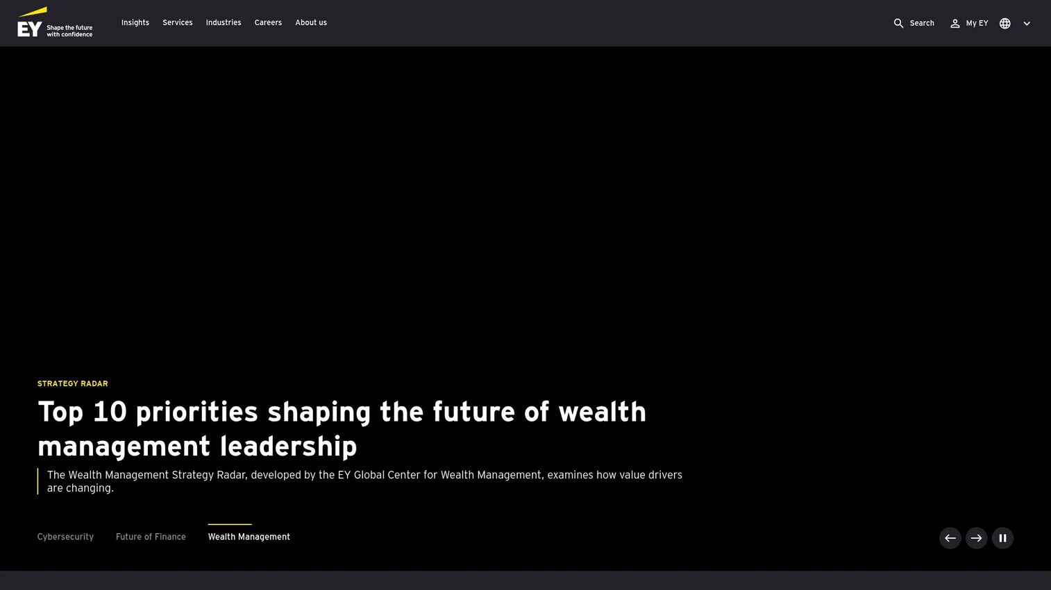 EY professional services and customer intelligence homepage
