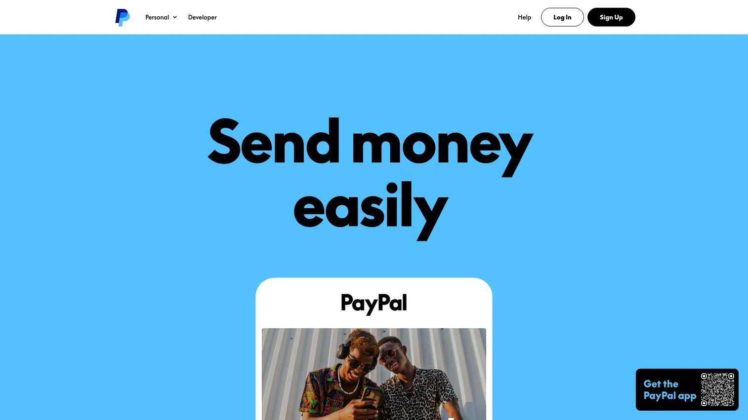 PayPal payment gateway homepage