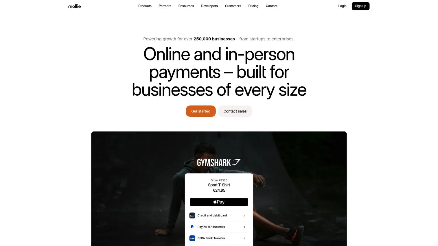 Mollie payments homepage
