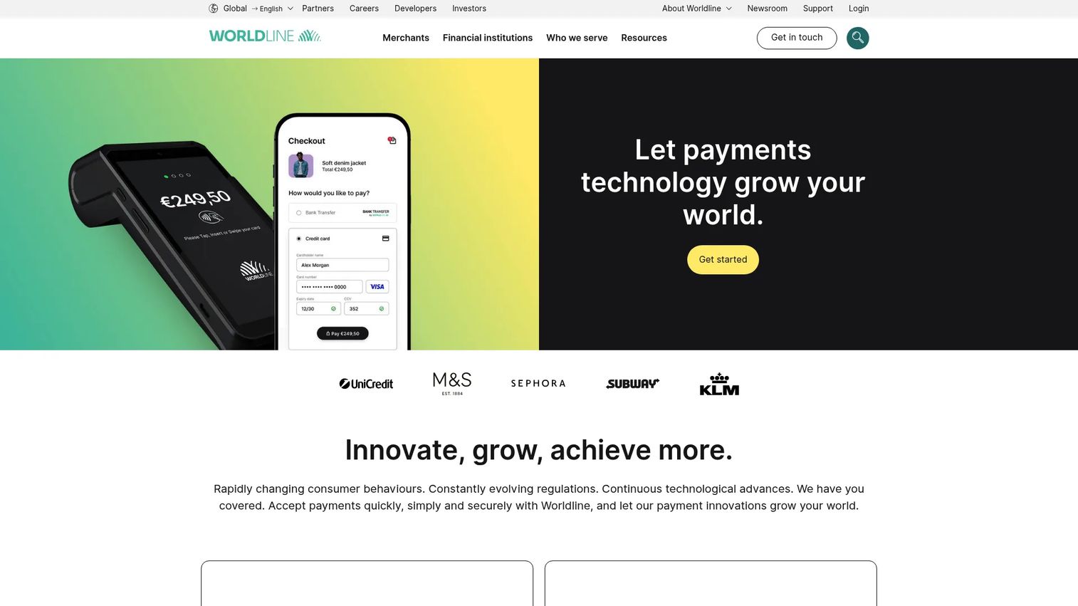 Worldline payments homepage