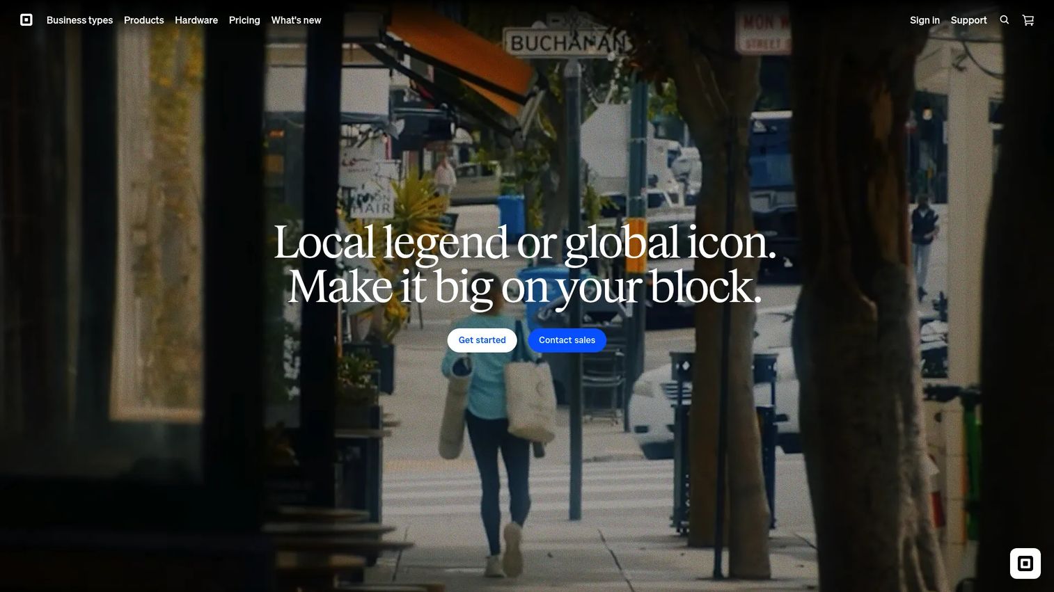 Square payments homepage
