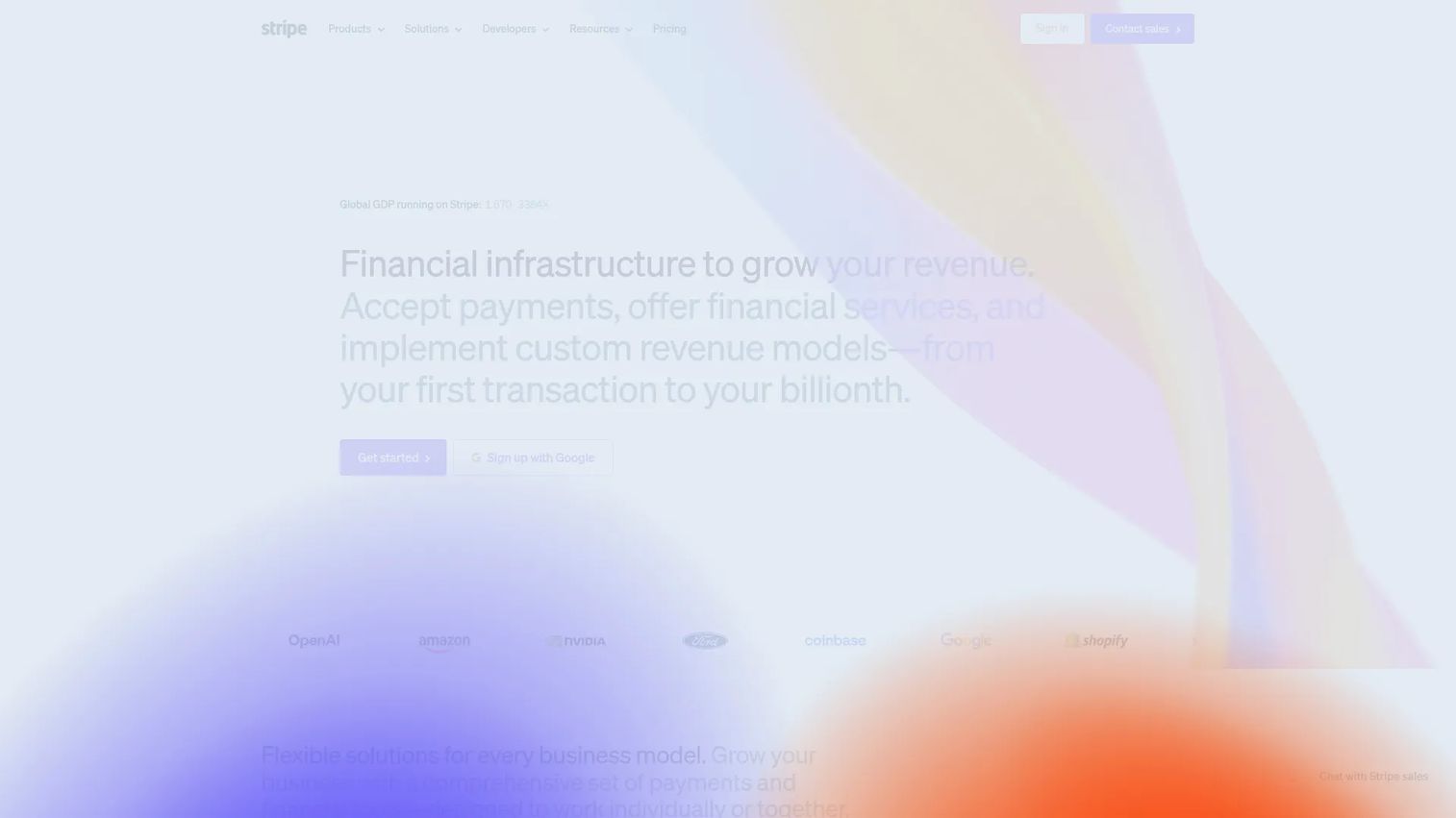 Stripe payment gateway software homepage