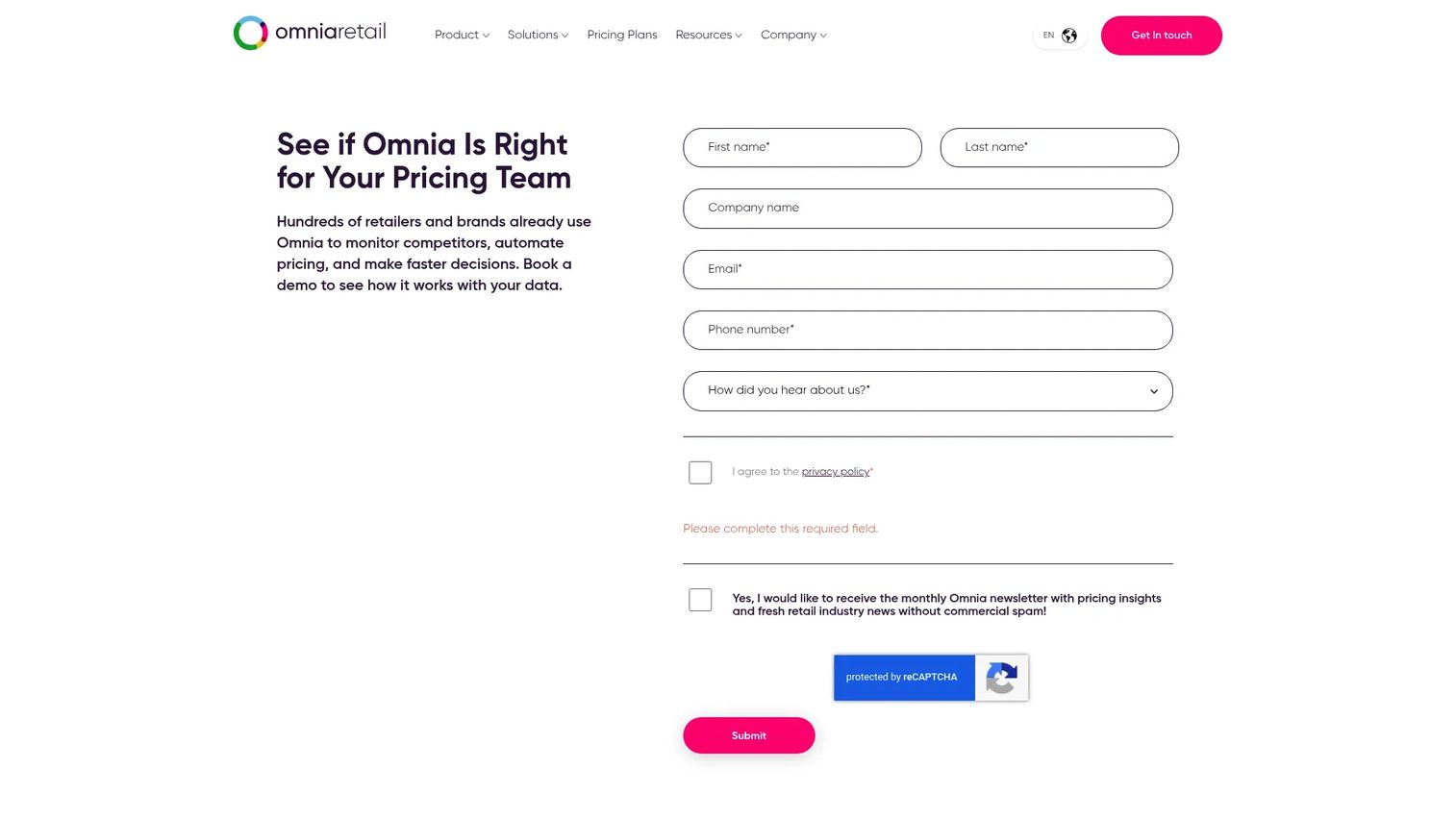 Omnia Retail pricing automation and dynamic pricing platform