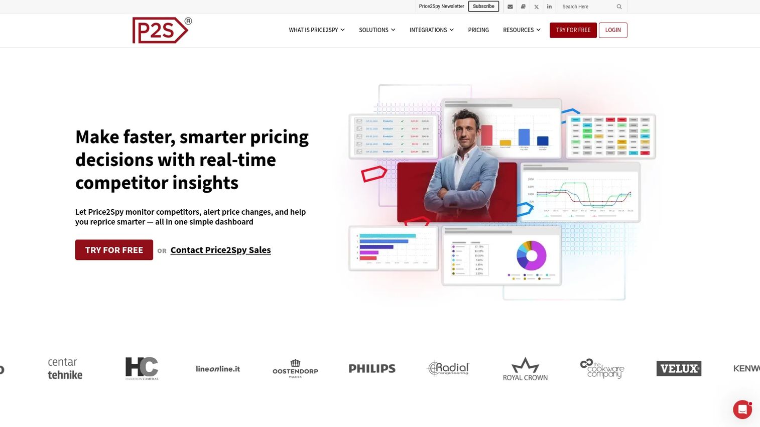 Price2Spy price monitoring and repricing dashboard