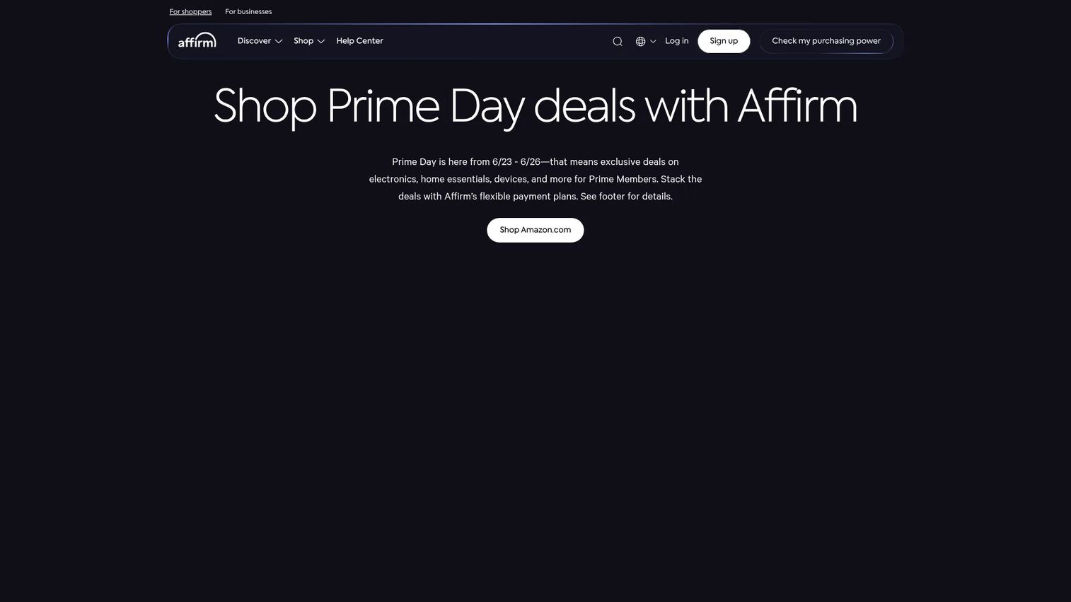 Affirm pay over time financing