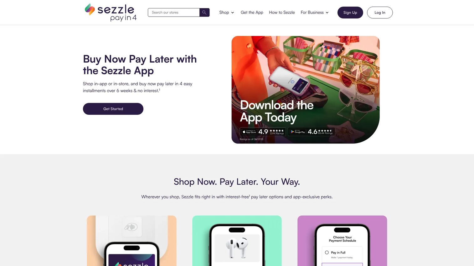 Sezzle buy now pay later checkout