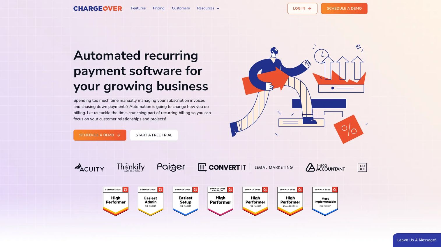 ChargeOver recurring billing and dunning software