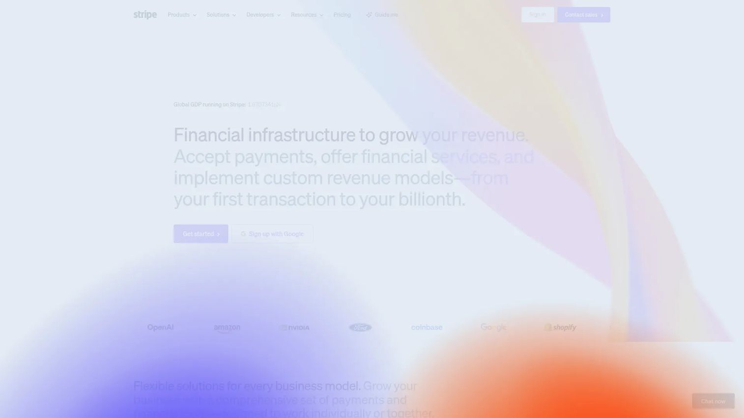 Stripe payment processing software homepage