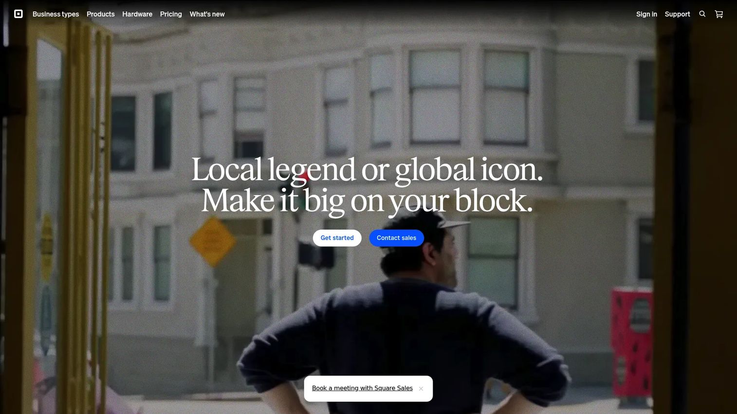 Square payment processing and POS homepage