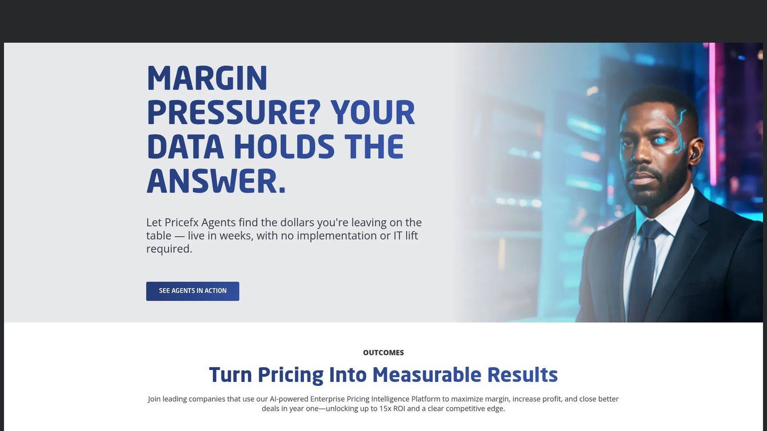 Pricefx cloud pricing platform homepage screenshot
