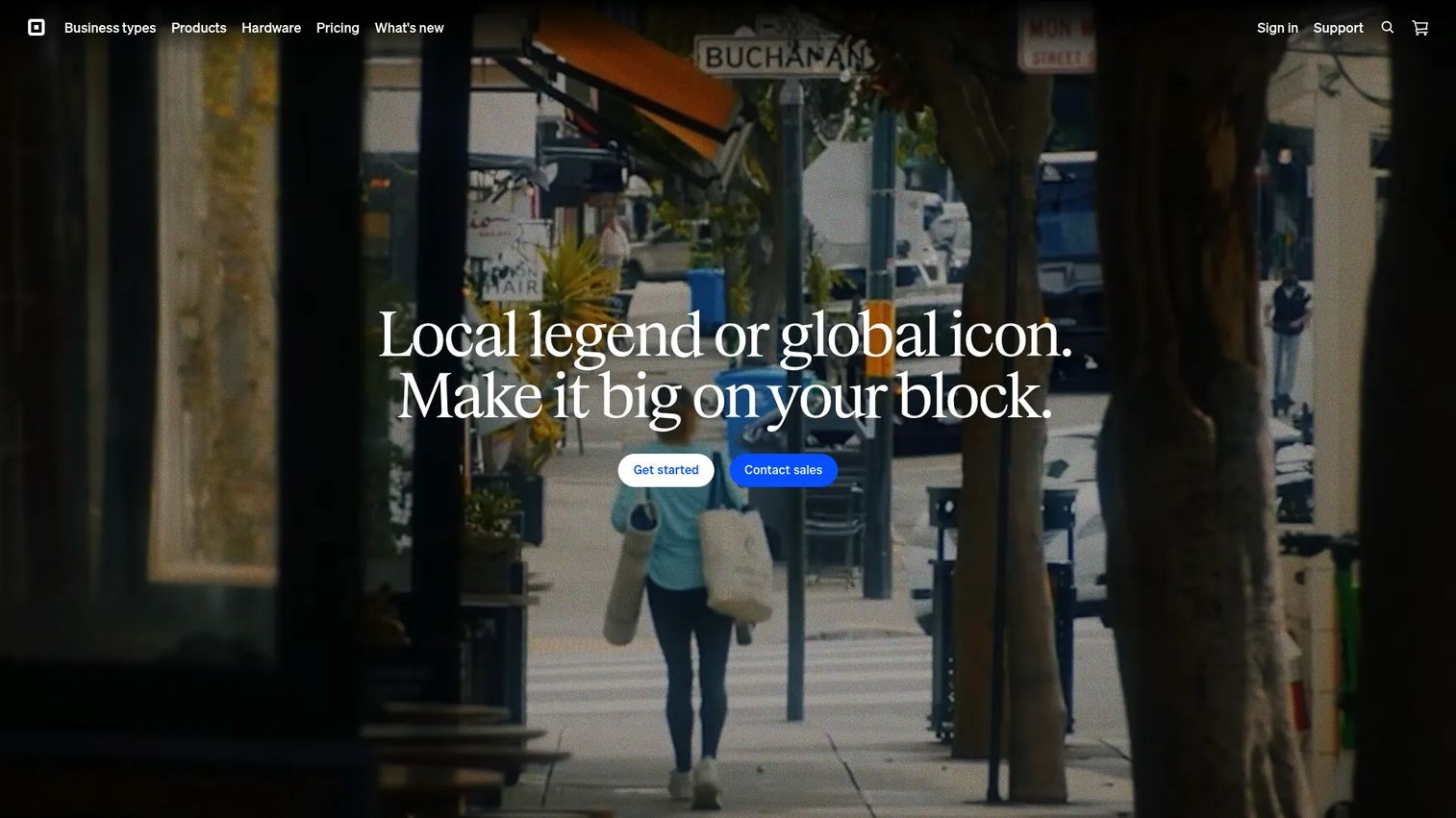 Square payment processing software homepage