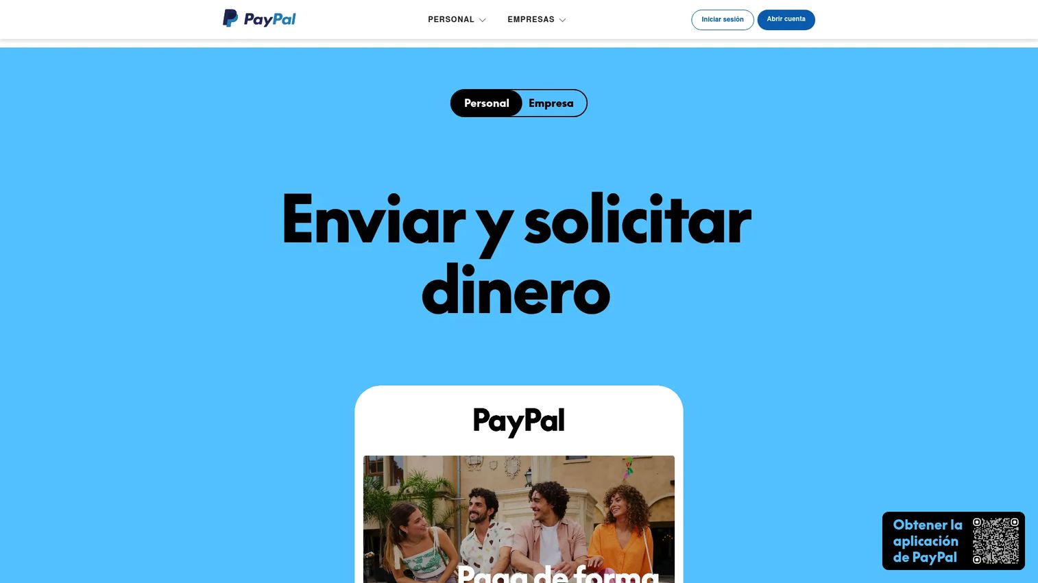 PayPal payment processing software homepage