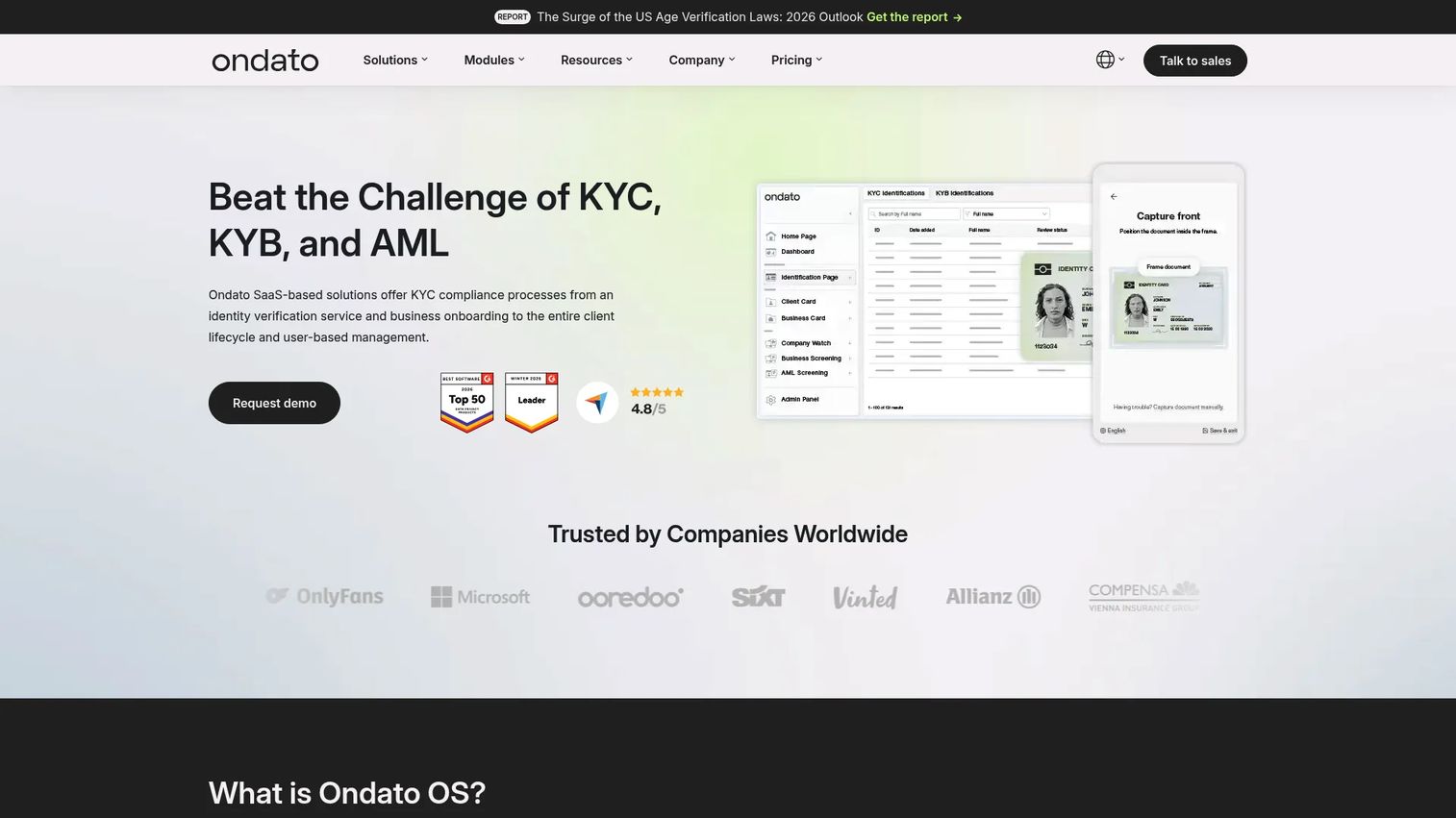 Ondato identity and age verification platform