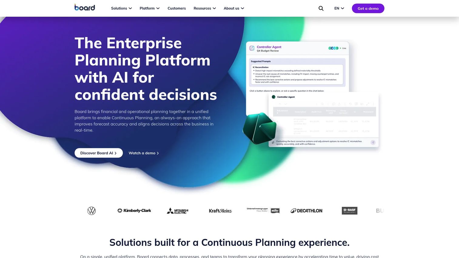 Board planning platform homepage