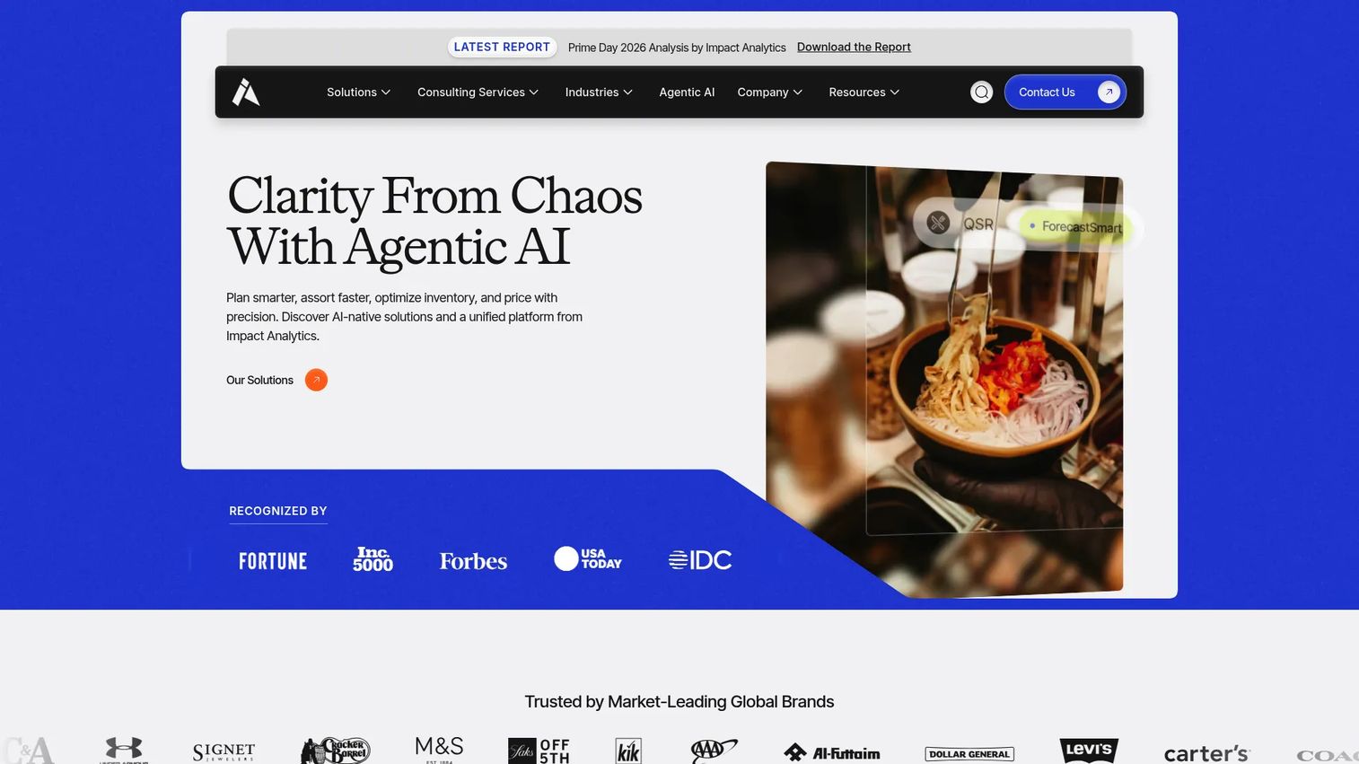 Impact Analytics AI-native retail planning platform homepage