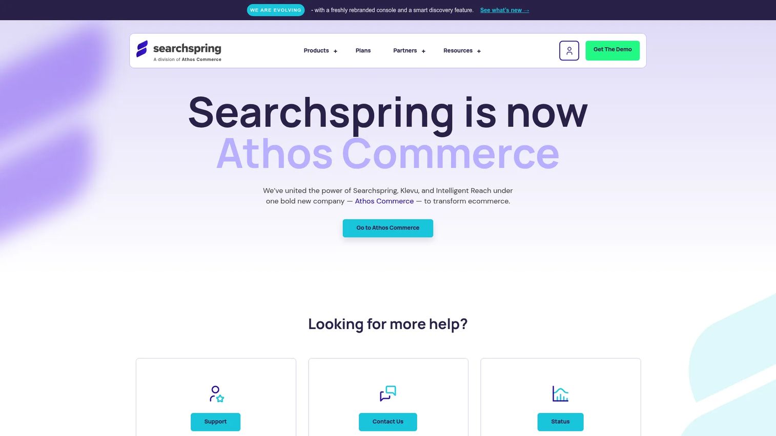 Searchspring search and merchandising platform homepage